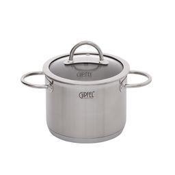 1503 GIPFEL Набор посуды SIGNO 7пр. (ковш 16х8см/1,7л, кастрюля 16х12см/2,4л с крышкой, кастрюля 20х10,5см/3,2л с крышкой, кастрюля 20x14см/4,4л с крышкой), с индукционным капсульным дном. Материал: н  фото 3