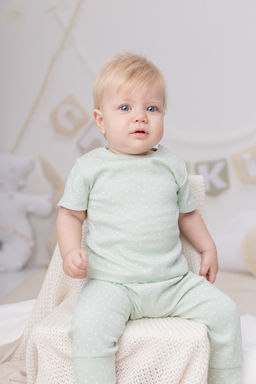 CROCKID СТОК! Фуфайка. Цвет: горошки на дымчатом нефрите фото 2