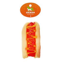 Игрушка пищащая Недоеденный хот-дог для собак, 12 см - Пижон фото 4