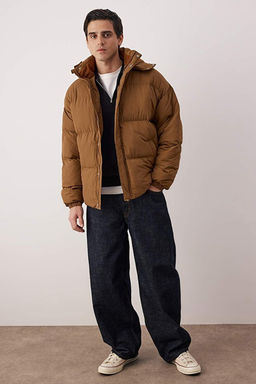 Erkek Tar__n Oversize Fit Kap__onlu Taslan K__l_k _i_me Mont TMNAW25MO00005