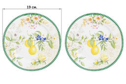 Набор тарелок для десертов 2 пр. 19*19*2 см Лимоны NEW BONE CHINA - Elan gallery фото 2