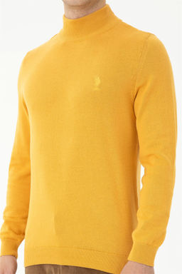 U. S. Polo Assn Мужской горчичный базовый свитер - U.s. polo assn фото 6