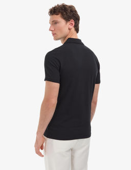 Siyah Slim Fit %100 Pamuk K_vr_lmaz Polo Yaka Basic Ti__rt