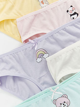 Bask?l? Pamuklu K?z ?ocuk K?lot 5li - Waikiki фото 2