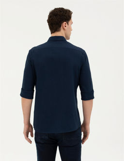 Lacivert Slim Fit Uzun Kollu G_mlek - Pierre cardin фото 5