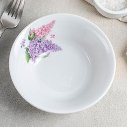 Цена за 2 шт. Салатник Добрушский завод «Сирень», 360 мл, d=14.5 см, фарфор, белый