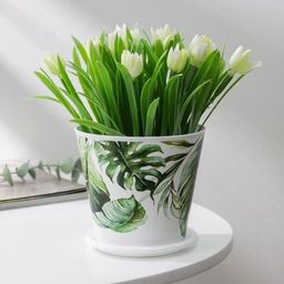 Цена за 2 шт. Горшок для цветов Доляна «Кариота», 800 мл, цвет белый