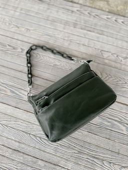 Женская кожаная сумка через плечо 3011 Грин - Sergio valentini фото 4