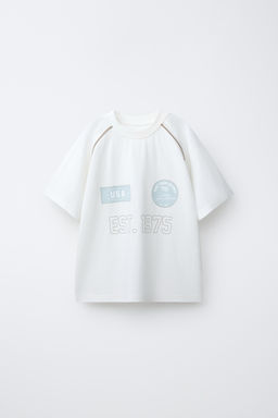 CAMISETA JOGGING MANGA RANGL?N / Blanco - Zara фото 3