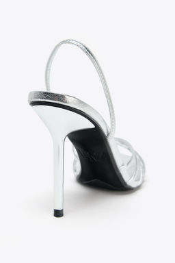 METALLIC-EFFECT HIGH-HEEL SANDALS - Zara фото 7