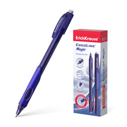 Цена за 10 шт. Ручка гелевая сo стираемыми чернилами ErichKrause ErgoLine® Magic Stick&Grip 0.5, цвет чернил синий (в коробке по 10 шт.)