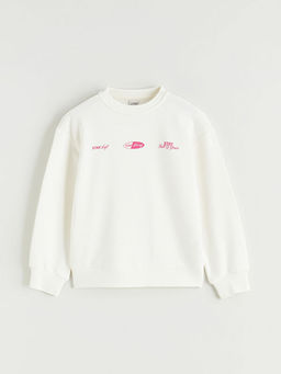Bask?l? K?z ?ocuk Sweatshirt