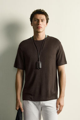 CAMISETA REGULAR FIT C??AMO - VISCOSA / Marr?n oscuro - Zara фото 2