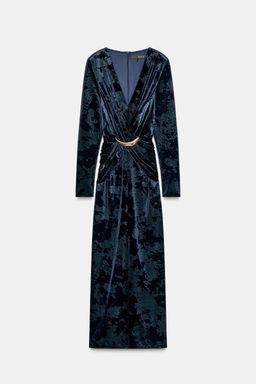VELVET MIDI DRESS WITH HARDWARE - Zara фото 2