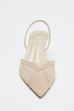 BRAIDED SLINGBACK HEELS - Zara фото 5