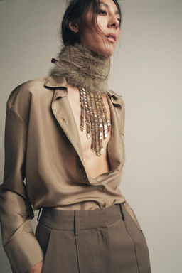ZW COLLECTION SILK SHIRT WITH POCKET