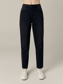 CONTE CON-662 Черные джинсы mom с эффектом потертости из eco-friendly денима black - Conte elegant фото 2