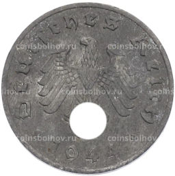 Монета 1 рейхспфенниг 1944 года A Германия