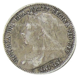 Монета 3 пенса 1896 года Великобритания