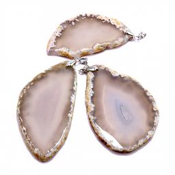 Подвеска из камня Серый агат для создания счастливой семьи от 6 до 8см