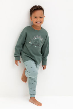 К 1567/зеленый мох,динозавры пижама дет