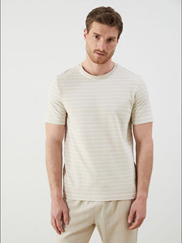 Bisiklet Yaka ?izgili Erkek Ti??rt