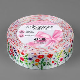 Лента атласная «Весеннее поле», 2.5 см × 22.5 (± 1) м, разноцветная