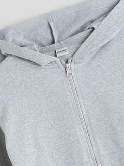 Kap??onlu Erkek ?ocuk Fermuarl? Sweatshirt