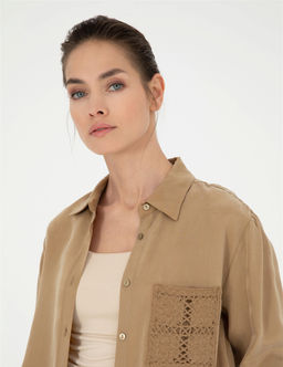 Bej Cupro Regular Fit Uzun Kollu G_mlek - Pierre cardin фото 2