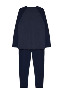 TRENDYOL MAN Siyah-Antrasit Regular Fit Bask?l? Reglan Kol Orme Pijama Tak?m? TMNAW23PT00032 - Trendyolmilla фото 8