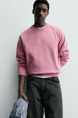 SUDADERA CREWNECK LAVADA / oro rosa - Zara фото 6