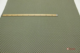 Муслин двухслойный с эф.жатости Горох на сером хаки, ш.1.41м, хл-100%, 120гр/м.кв - Купава фото 3