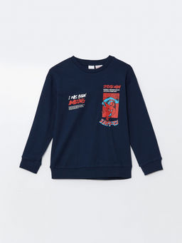 Bisiklet Yaka Spider-Man Bask?l? Erkek ?ocuk Ti??rt