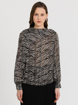 Блузка из шифона с принтом - Stilla фото 4