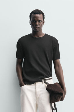 TEXTURED JACQUARD T-SHIRT - Zara фото 42