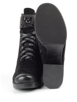 04-XR135-1 BLACK Ботинки зимние женские (натуральная замша, натуральный мех)