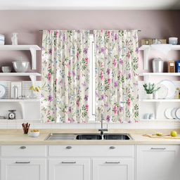 Шторы для кухни, 2шт 148х160см, на шторной ленте, на шторной ленте, рогожка, хлопок "Комфорт" 171 г/м2, упаковка классическая 32х41см, "Домашняя мода" (Россия)