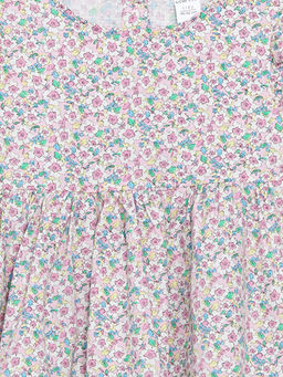 Bisiklet Yaka ?i?ekli K?z ?ocuk Elbise