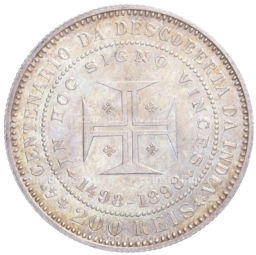 Монета 200 рейс 1898 года Португалия 400 лет Открытию Индии