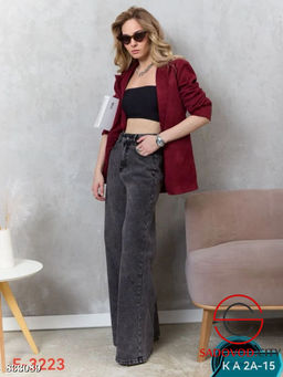 Джинсы багги с высокой посадкой