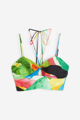 Top cropped en mezcla de lino