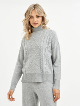 водолазка женская из шерсти с ромбами