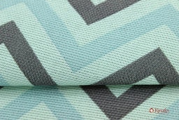 Рогожка Серый зигзаг на мятно-бирюзовом, СОРТ2, ш.1.5м, хлопок-100%, 150гр/м.кв - Купава фото 4