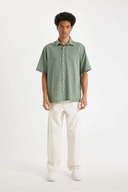 Рубашка из поплина с коротким рукавом Relax Fit - Defacto фото 2