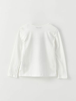 Bisiklet Yaka Bask?l? Uzun Kollu K?z ?ocuk Ti??rt - Waikiki фото 2