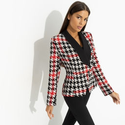 Жакет приталенный с подплечниками Невероятно прекрасна (красный мак) - Charutti фото 4