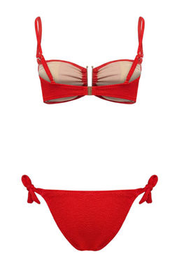 TRENDYOLMILLA Ekru Straplez Aksesuarl? Dokulu Regular Bikini Tak?m? TBESS24BT00019 фото 37