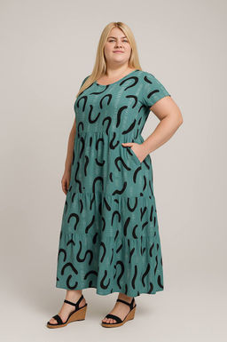 Трикотажное платье изумрудное КП-02 (9)