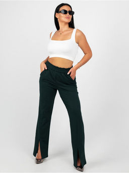 Брюки "Стиль" с разрезом темно-зеленый