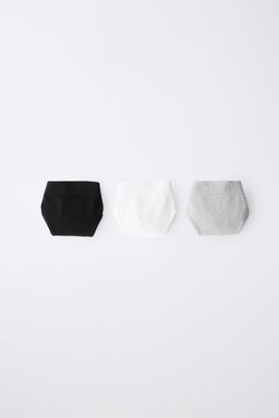 8-14 A?OS/ PACK TRES BRAGUITAS SEAMLESS / Blanco / Negro